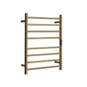 Hotwire Heated Towel Rail - Round Bar (H700mmxW530mm) with Timer - Gold
