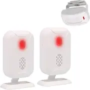 Mengshen Motion Sensor Alarm, Wireless Doorbell Alert for Front Door Door Entry Driveway Mailbox Home Shop Visitors with 1 Sensor and 2 Receivers