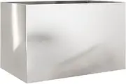 vidaXL Stainless Steel Planter - Rectangular 62x40x39 cm, Durable Silver Garden Container for Outdoor/Patio/Balcony Decor