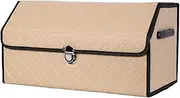 Car Trunk Organizer, Auto Supplies Trunk Storage Box Car Boot Storage Box Folding Waterproof, Multipurpose Travel Storage Accessories(Beige)