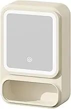 Bathroom Vanity Mirror Cabinet - Bathroom Mirror with Storage Organizer | Storage Organizer with LED Lights, Magnetic Door Tissue Dispenser, Modern Decor for Shampoo Makeup