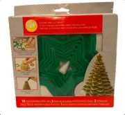 Wilton Cookie Cutter Christmas Tree Kit-10 Cutters, 2 Tips, 3 Bags NEW