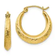 14K Yellow Gold Hollow Textured Hinged Hoop Earrings Madi K Children's Jewelry
