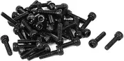 uxcell M3 x 12mm Carbon Steel Full Thread Hex Socket Cap Head Screws Bolts Black 50 Pcs