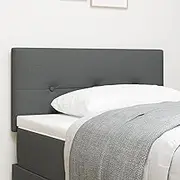 Button Tufted Upholstered Headboard, Adjustable Wall Mounted Fabric Bed Head for Bedroom, Dark Grey, 100 cm
