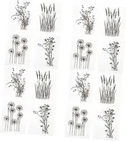TEHAUX 4sets Diy Stamps Australian Craft Supplies Plant Stamps Reusable for Scrapbooking 4pcs*4