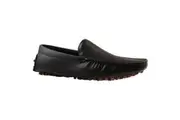 Mens Zasel Summer Leather Shoes Dark Brown Casual Slip On Boat Deck Loafers
