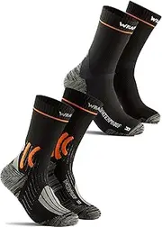 [WRAP ME] 2-Pack Waterproof Socks, Thick Looped Pile & Lightweight Design for Men Women - Size L for Cold Wet Conditions - Ideal for Hiking, Running, Cycling, Black, 10-11 US