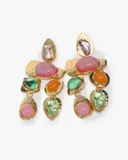 Multi Colour Abstract Crystal Drop Earrings
