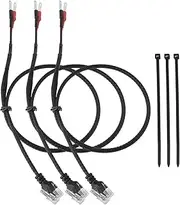 EMSea 3PCS RJ11 Car Radar Detector Hardwire Power Cord with 3 Cable Ties Compatible with Hydencamm Escort Compatible with Valentine One 12V Length 41.5cm