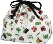 Tatsumiya OKA'S Drawstring Bag, White, Size (W x D x H): Approx. 8.3 x 3.7 x 7.7 inches (21 x 9.5 x 18 x 18 x 33720 mm)