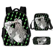 Jeek Starlight-3pcs/set Billie Eilish School Bag Satchel Casual Backpack With Messenger Bag And Pencil Bag