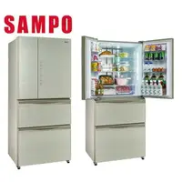 在飛比找樂天市場購物網優惠-SAMPO聲寶 560L玻璃變頻四門電冰箱 SR-A56GD