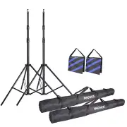 Neewer Light Stands 10 Feet Heavy Duty Spring Cushioned Set of 2 with Carry Bags
