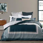 Logan and Mason Pomeroy Teal Quilt Cover Set- Queen Size