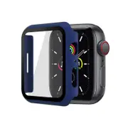 ZUSLAB Apple Watch 7 45mm Case, JX Hard PC Cover with Tempered Glass Screen Protector - Blue