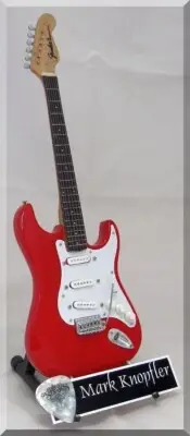 MARK KNOPFLER Dire Strait Miniature Guitar w/ Guitar Pick