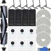EATBALE DEX86 Dust Bag Filter Main Side Brush Wiping Cloth Replacement Parts for Ecovacs Deebot X2 / X2 Omni / X2 Pro / DEX86 Robot Vacuum Cleaner HEPA Filter Roller Edge Brush Wiping Cloth Accessory