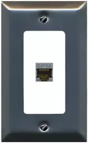 CAT6A 1 Port Shielded Wall Plate 1 Gang [Brushed-Nickel/White]