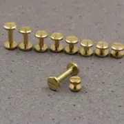 10Pcs Binding Screw Rivets Solid Brass Nail Stud Garment Leathercraft Decor 10mm