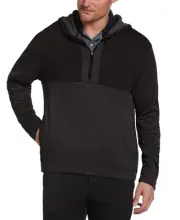 PGA TOUR Mens Pro Knit Pullover Quarter Zip Sweatshirt Caviar Black Medium