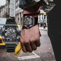 在飛比找蝦皮購物優惠-台灣現貨🔥 查理非機械錶指針手錶 陀飛輪蟲洞概念石英錶全自動