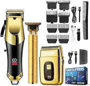 USB Rechargeable Hair Trimmer for Men, 3-Piece Set with Oil and Electric Trimmers, Ideal for Home Use