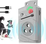 Anti Barking Device for Dogs, Ultrasonic Dog Bark Deterrent, 15M Range, 3 Modes, IP56 Waterproof, Indoor & Outdoor, Rechargeable (Gray)