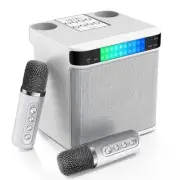 Karaoke Machine with 2 Wireless Microphones, 2024 3000mAh Portable Bluetooth ...