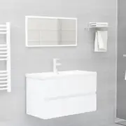 2 Piece Bathroom Furniture Set White Chipboard