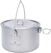 Boundless Voyage Titanium Hanging Pot for Outdoor Camping Backpacking Hiking Ultralight Portable Cooking Pot Camp Kitchen Cookware 1300ML/1950ML/2900ML