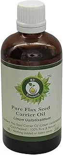 R V Essential Pure Flax Seed Carrier Oil 50ml (1.69oz)- Linum Usitatissimum (100% Pure and Natural Cold Pressed)