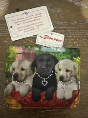 Labrador Puppy Dog Bejeweled Mini Fashion Wallet Blossom Collection Puppy Wallet
