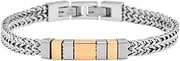 [Geoffrey Beene] Men’s Stainless Steel Double Franco Chain Bracelet with Extension