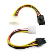 New High 4 Pin Molex to 6 Pin PCI-Express PCIE Video Card Power Cable