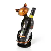 Tooarts Cat Shaped Wine Holder Wine Rack shelf Metal Sculpture Practical Home...