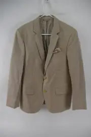 The Blk Tux Mens Beige Blazer Jacket Size 40 Merino Wool Lanificio Di Toleggno