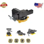 Durable 5-Inch Industrial Bench Vise - Hand Powered with 270-Degree Rotation