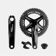 MirOdo Bike Crankset 110mm BCD Aluminum Alloy Hollow Integrated Crank Arm 170mm Double Chainring 34-50T/39-53T for Cyclocross/Road Bikes/Folding Bikes 11/12 Speed