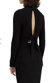 SABA Black Vic Tie Back Top Rib Bnwt Rrp$199
