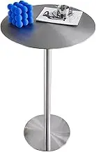 Round Bar Table Metal Cocktail Bistro Table Coffee Table Freestanding Breakfast Dining Table Tall Table Side End Table for Small Spaces - Stainless Steel(50x95cm)