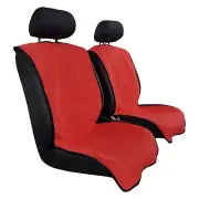 Red Velour Seat Covers For Mitsubishi Triton Dual Cab MQ MR ML MN Front Pair