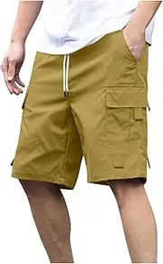 [Generic] Green Trousers Men Jogging Bottoms Football Shorts Black Sports with Pockets Hiking Mens Elasticated Waist Work Linen White Black Sport Knee Pads Cargo Regular Fit Walking Wide Leg