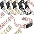 Bling Diamond Metal Watch Band Stainless Steel Strap For Fitbit Charge 3 3rd Gen