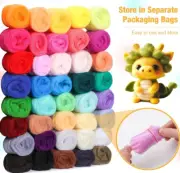 Needle Felting Starter Kit, Wool Roving 40 Colors Set, Felted Animal Needle