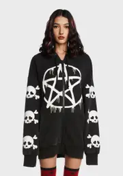 [The Grave Girls] Malicious Contempt Oversized Hoodie