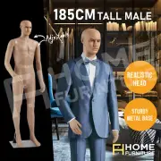 Male Mannequin Display Full Body Model Dummy Dressmaker Torso Manikin Head 185CM