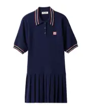 Miu Miu Logo-Patch Short-Sleeved Mini Polo Dress IT40,IT38,IT36 navy blue