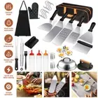 32PC Griddle BBQ Pan Grill Tools Set Utensil Cooking Cutlery Accessories Kit AU