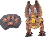 TOYANDONA 1Set Electric Luminous Triceratops Walking Dinosaur with Sound and Light Musical Remote Controlled Plaything for Ages for Dinosaur Activities